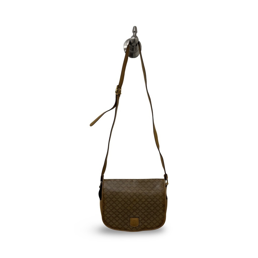 CELINE Macadam Shoulder Bag Triomphe Logo PVC Leather Vintage - Picture 2 of 10